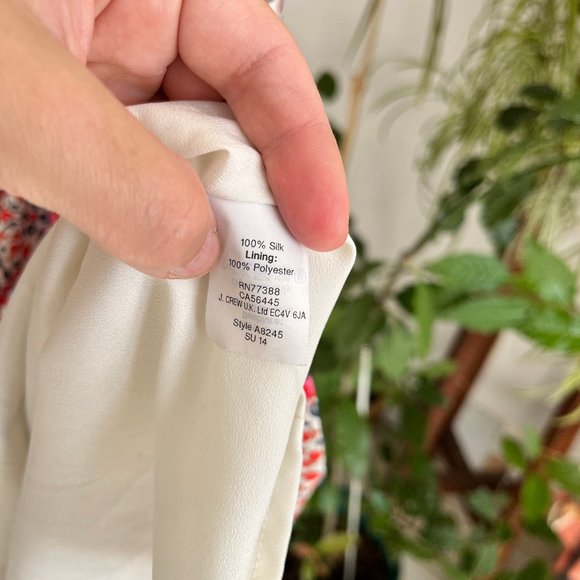 J Crew California Poppy 100% Silk Sleveless Dress - Picture 4 of 5